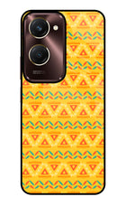 Tribal Pattern Vivo Y28e 5G Glass Case Back Cover by Casekaro