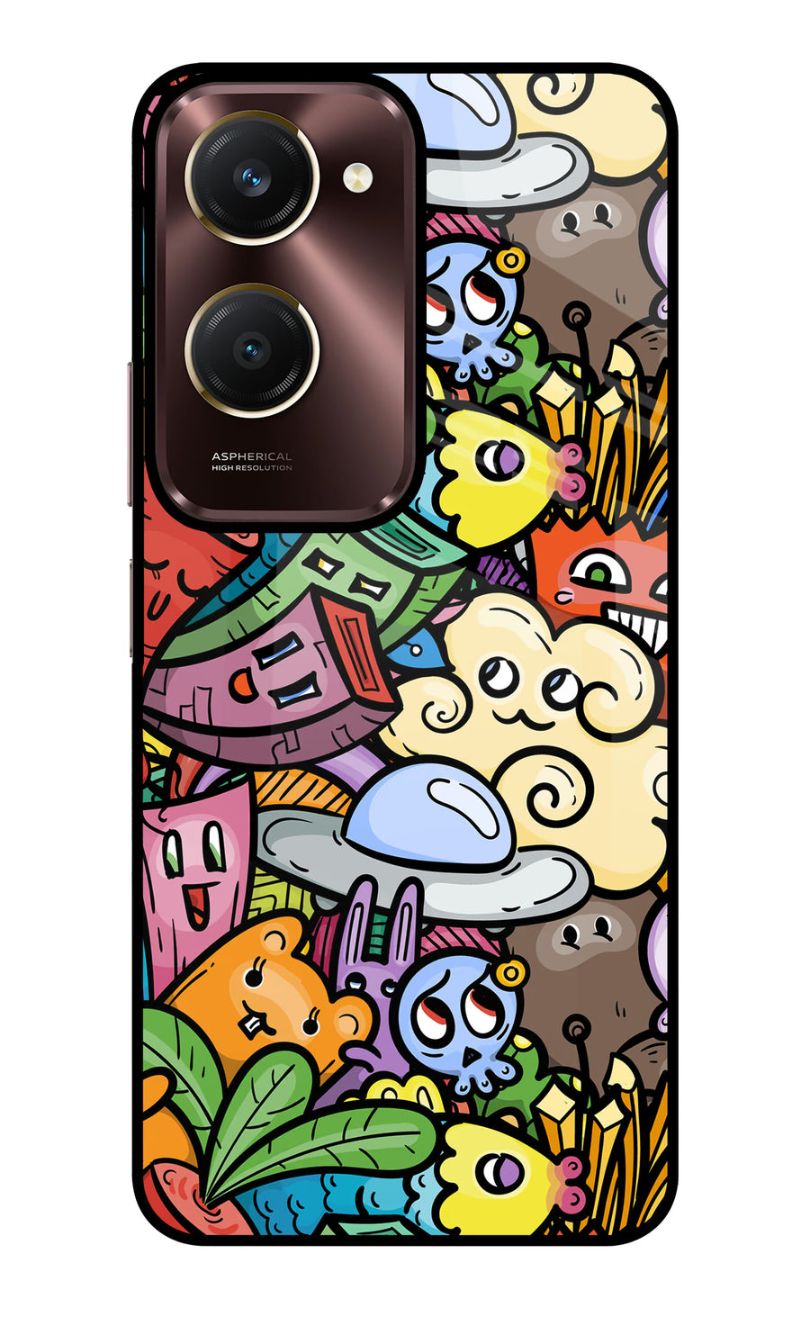 Veggie Doodle Vivo Y28e 5G Back Cover, Glass case