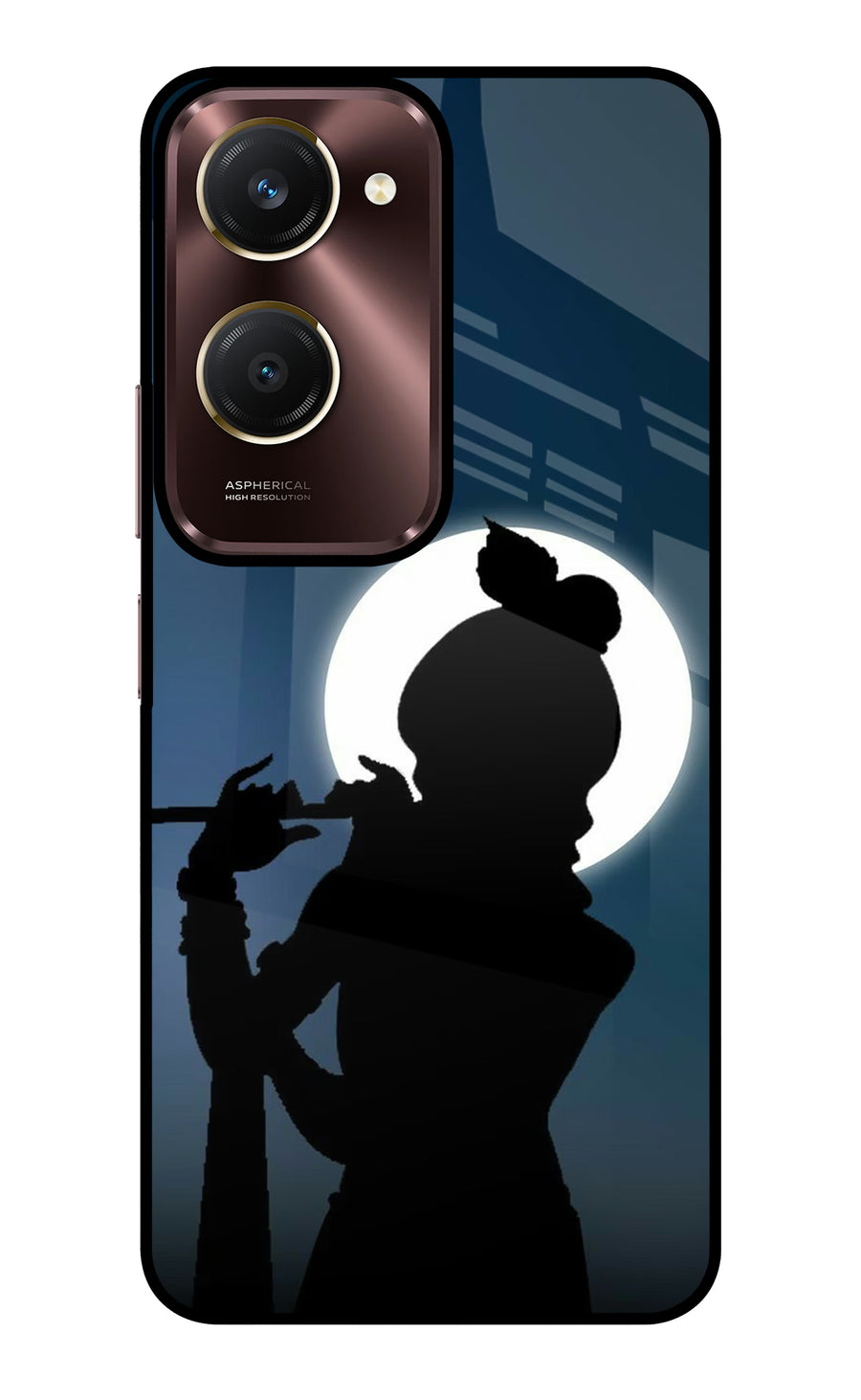 Shri Krishna Silhouette Vivo Y28e 5G Back Cover, Glass case