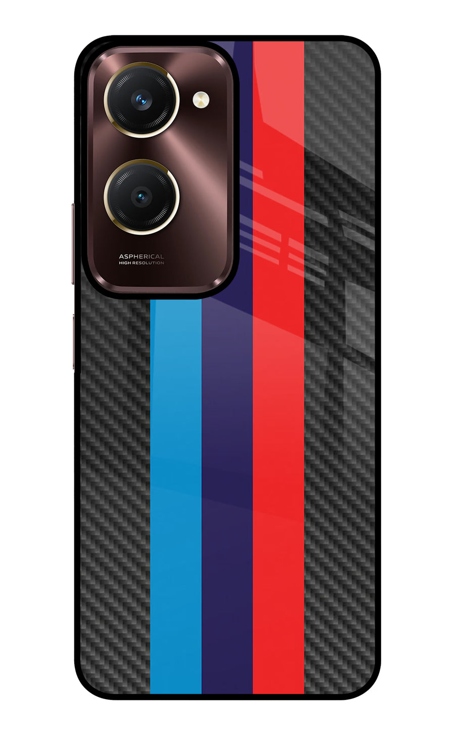 BMW Stripes Pattern Vivo Y28e 5G Back Cover, Glass case