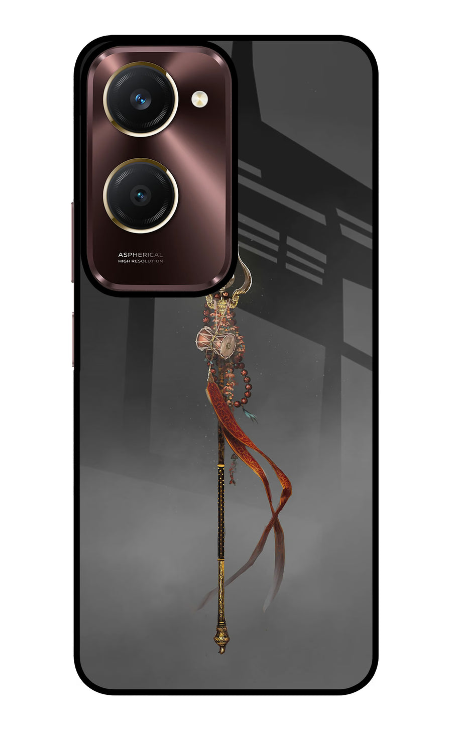 Shiv Trishul Vivo Y28e 5G Back Cover, Glass case