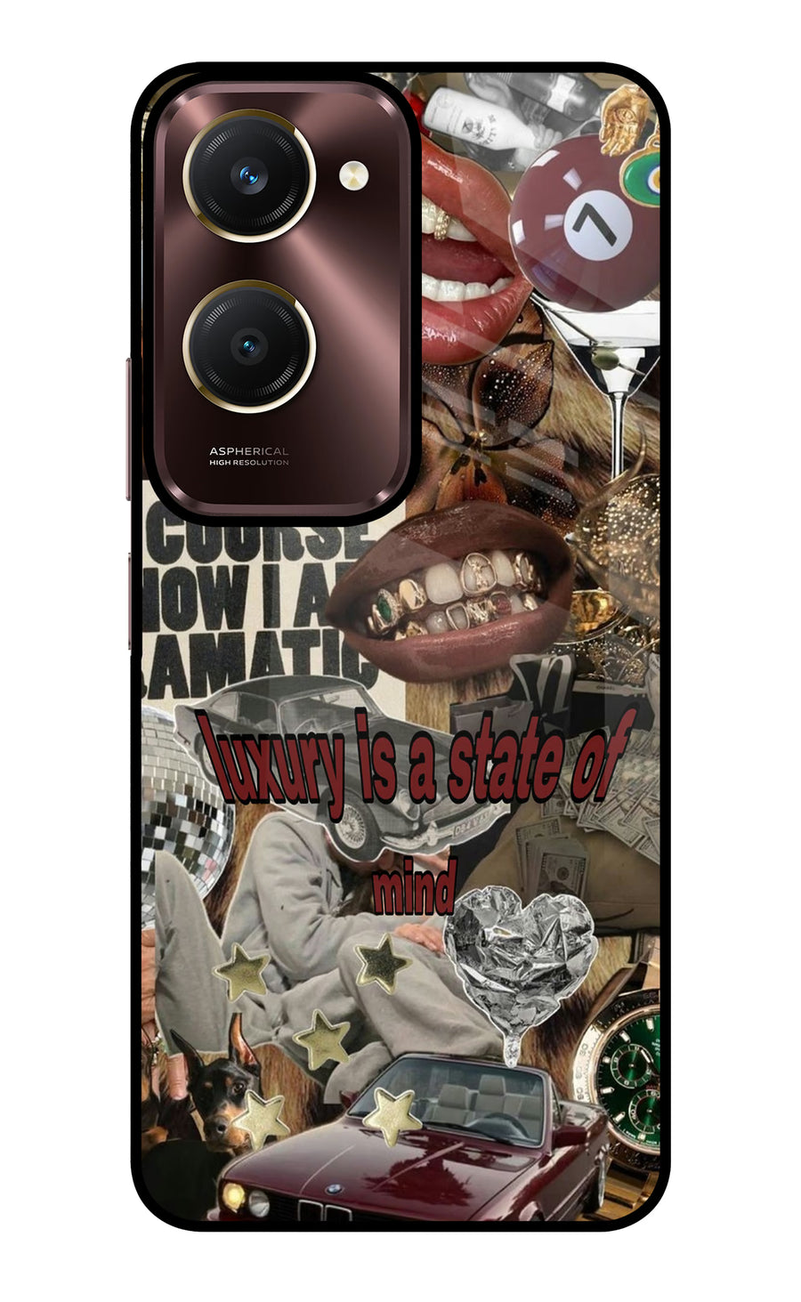 Luxury Vivo Y28e 5G Back Cover, Glass case