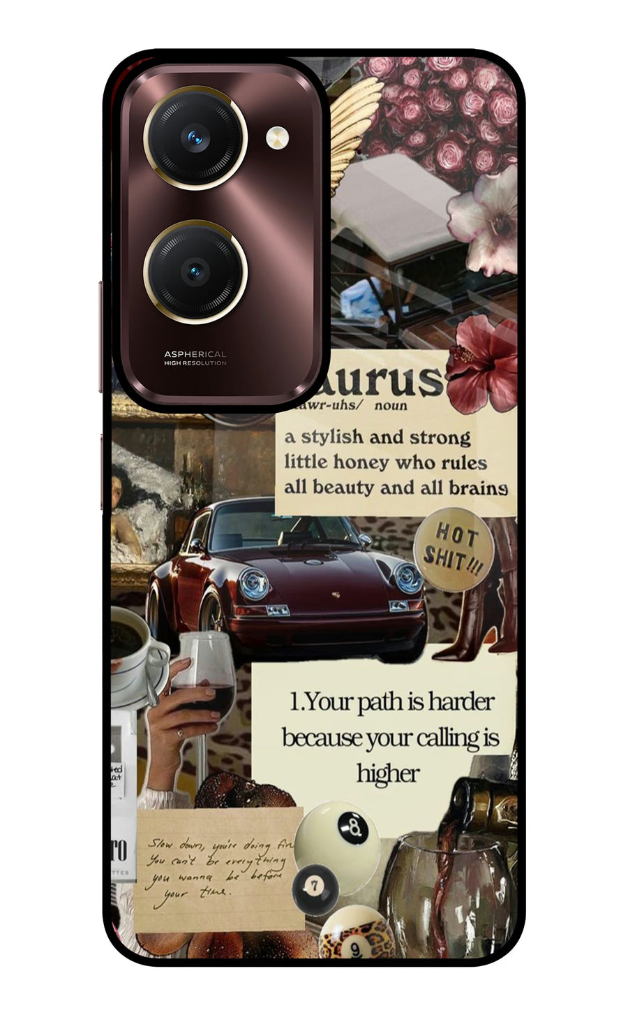 Taurus Zodiac Vivo Y28e 5G Back Cover, Glass case