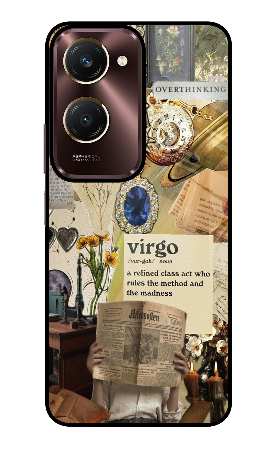 Virgo Zodiac Vivo Y28e 5G Back Cover, Glass case
