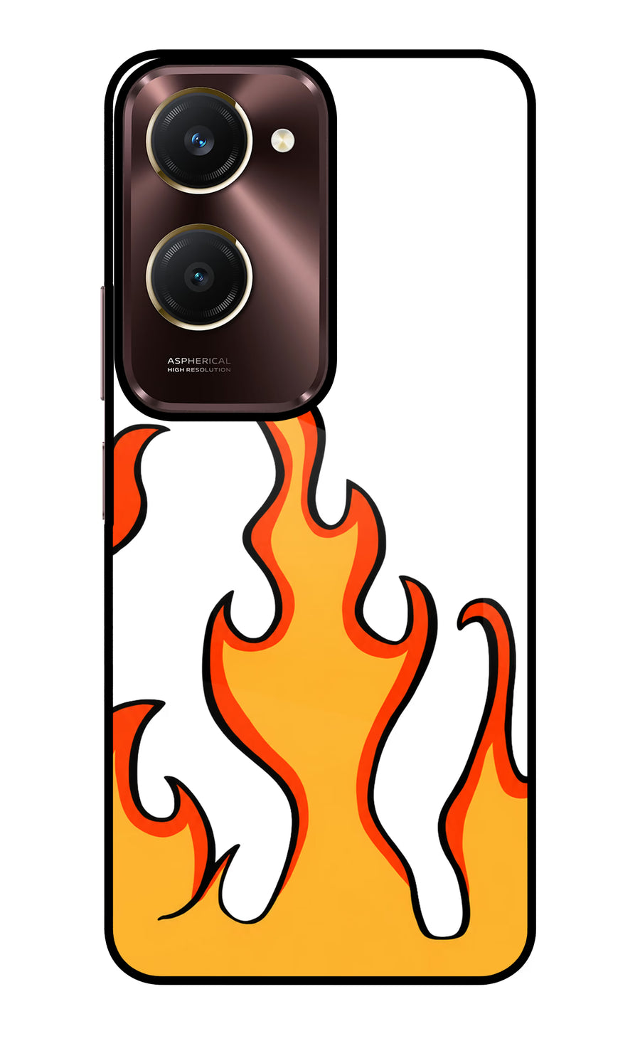 Fired Up – White Vivo Y28e 5G Back Cover, Glass case