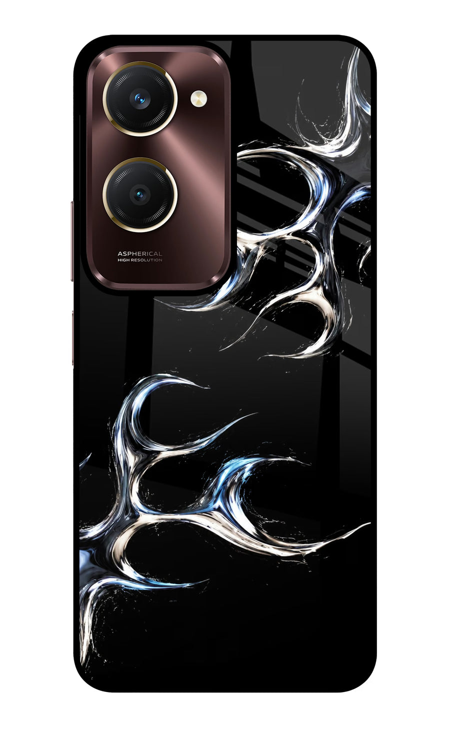 Chrome Tribal Vivo Y28e 5G Back Cover, Glass case