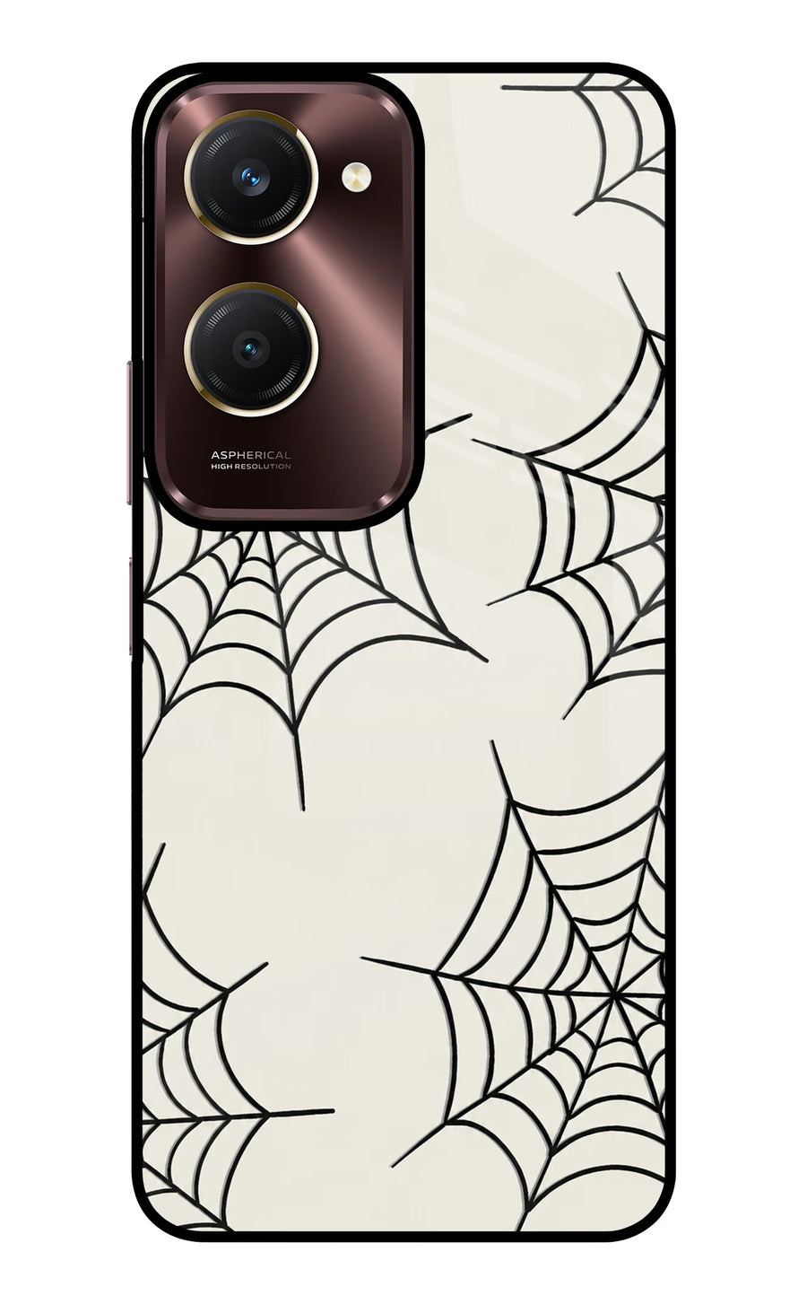 Spider Web Vivo Y28e 5G Back Cover, Glass case