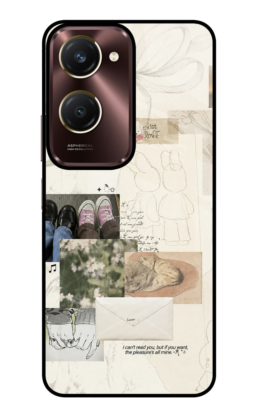 Soft Aesthetic Vivo Y28e 5G Back Cover, Glass case