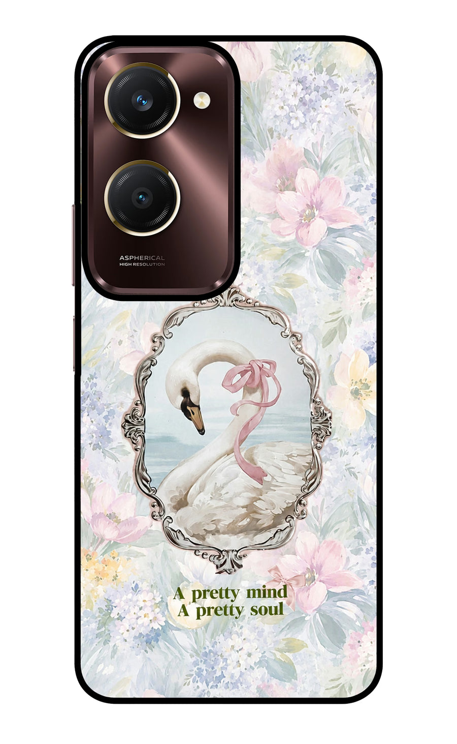 Pretty Mind Pretty Soul Vivo Y28e 5G Back Cover, Glass case