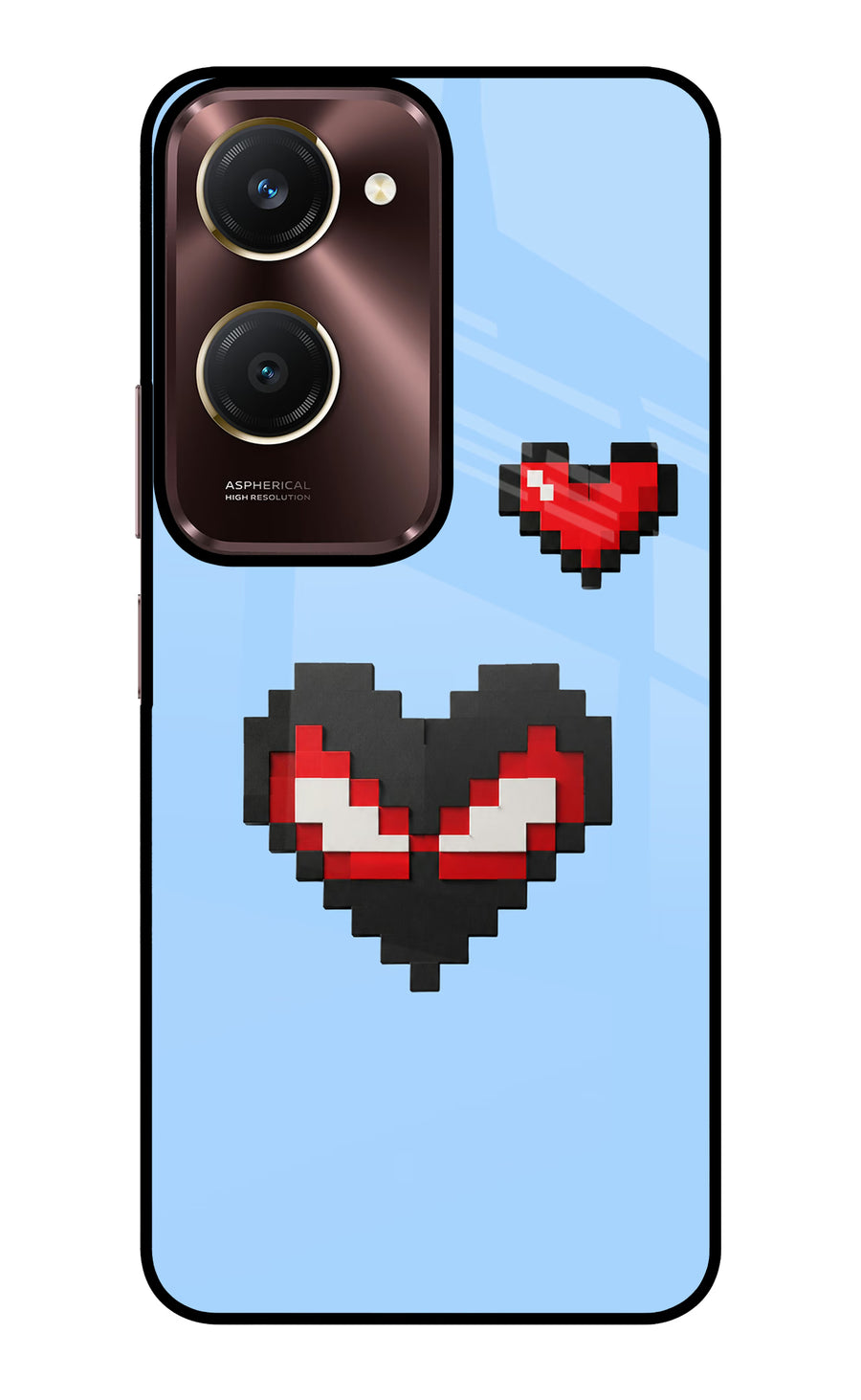 Peter Heart Vivo Y28e 5G Back Cover, Glass case