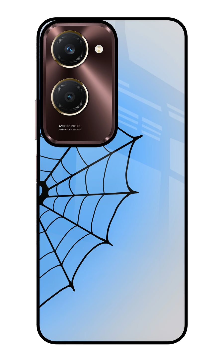 Blue Web Vivo Y28e 5G Back Cover, Glass case