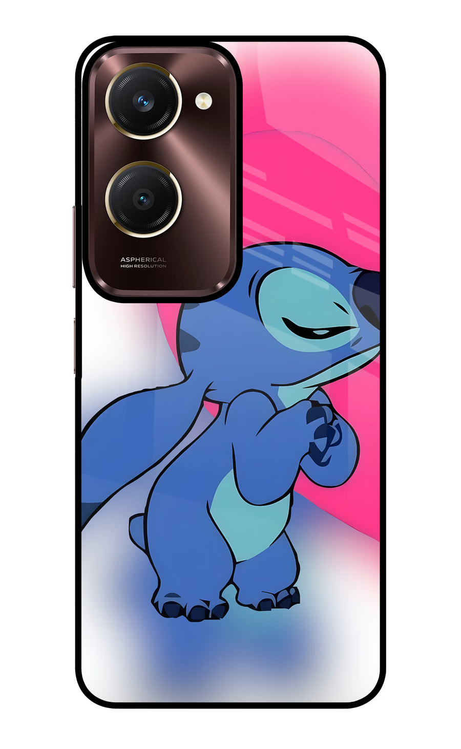 Stitch Hug Vivo Y28e 5G Back Cover, Glass case