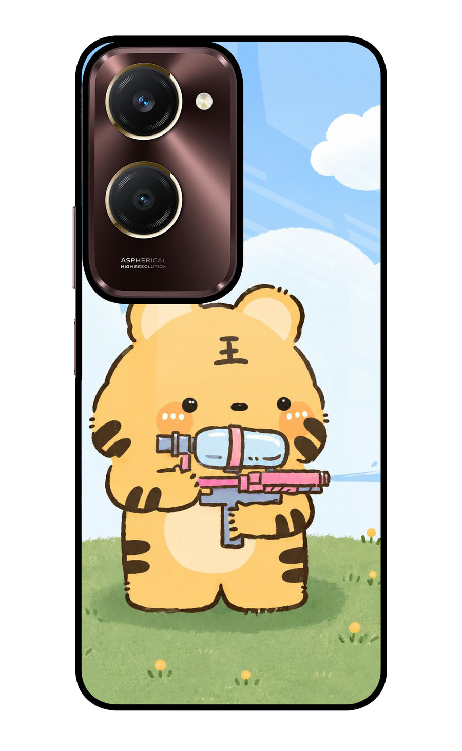 Tiger Treat Vivo Y28e 5G Back Cover, Glass case