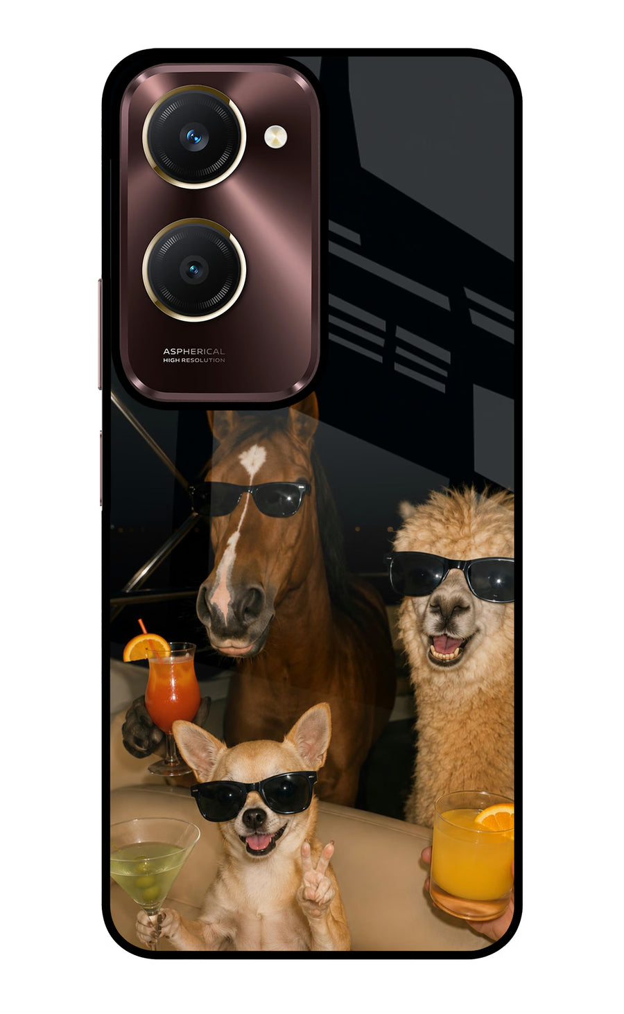 Party Squad Vivo Y28e 5G Back Cover, Glass case