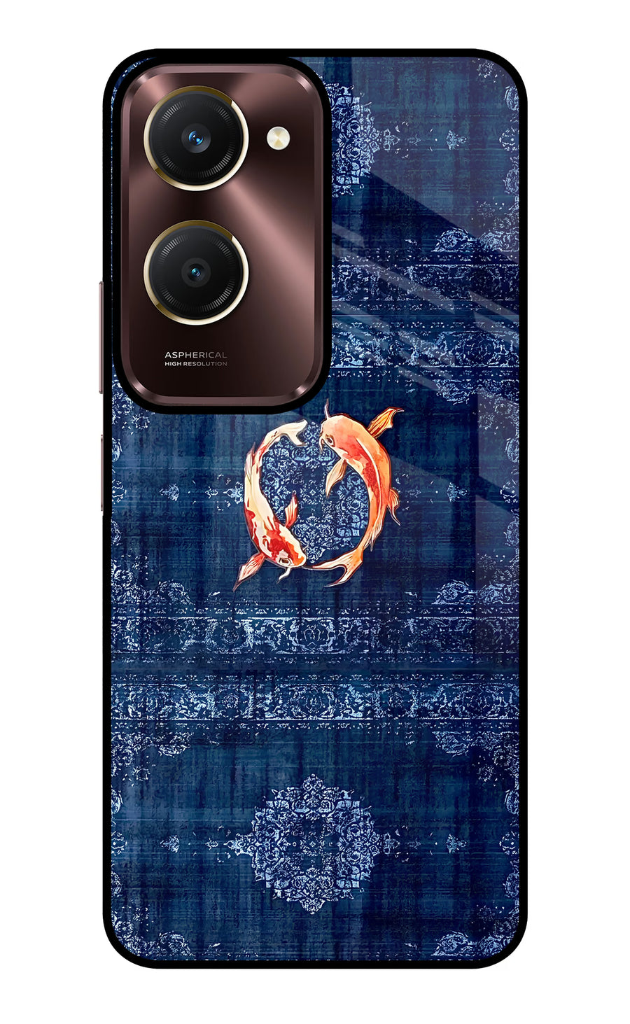 Koi Blue Vivo Y28e 5G Back Cover, Glass case