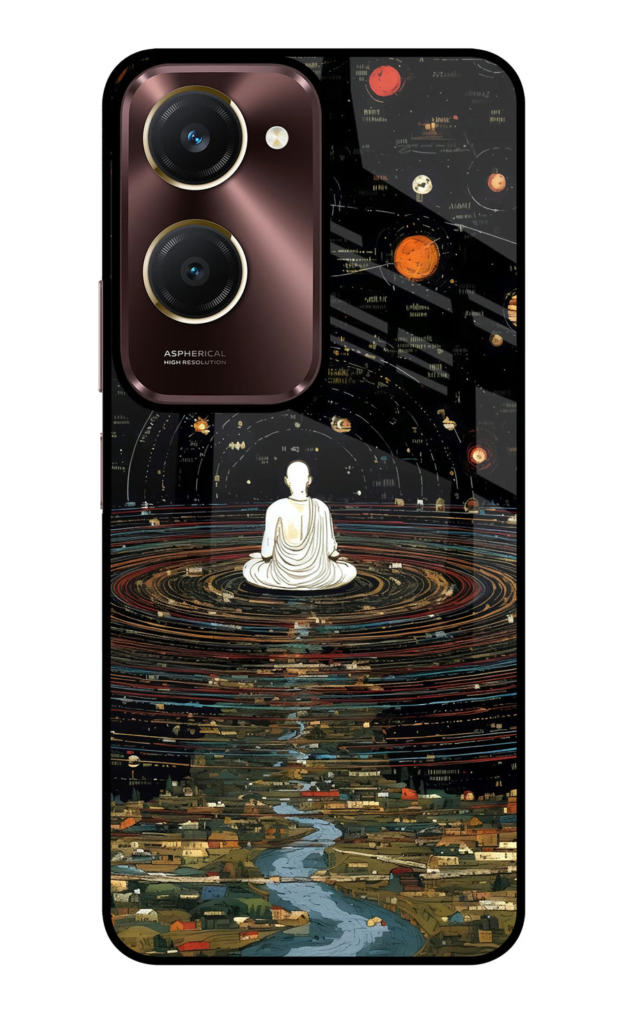 Space Monk Vivo Y28e 5G Back Cover, Glass case
