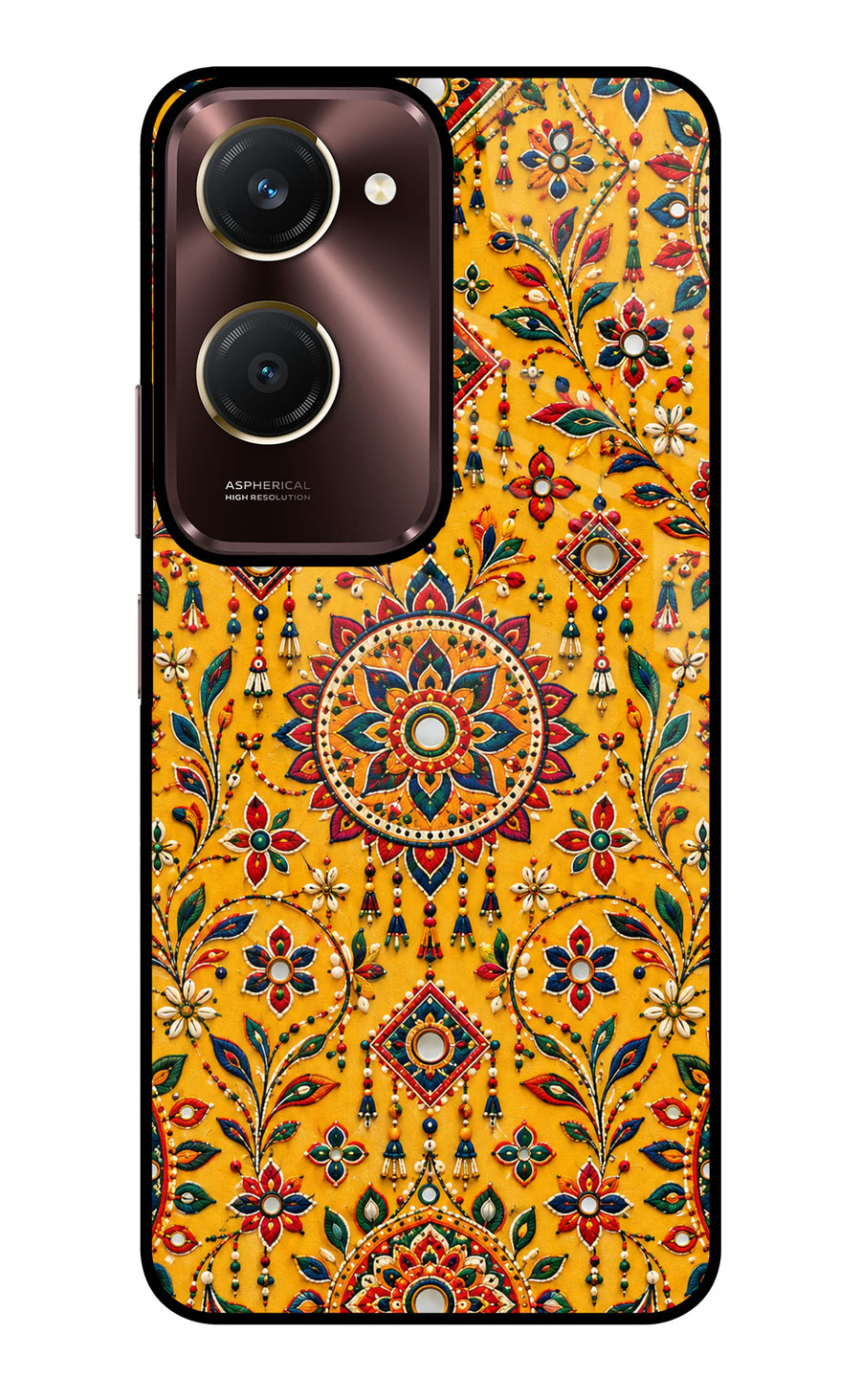 Sunlit Aura Vivo Y28e 5G Back Cover, Glass case