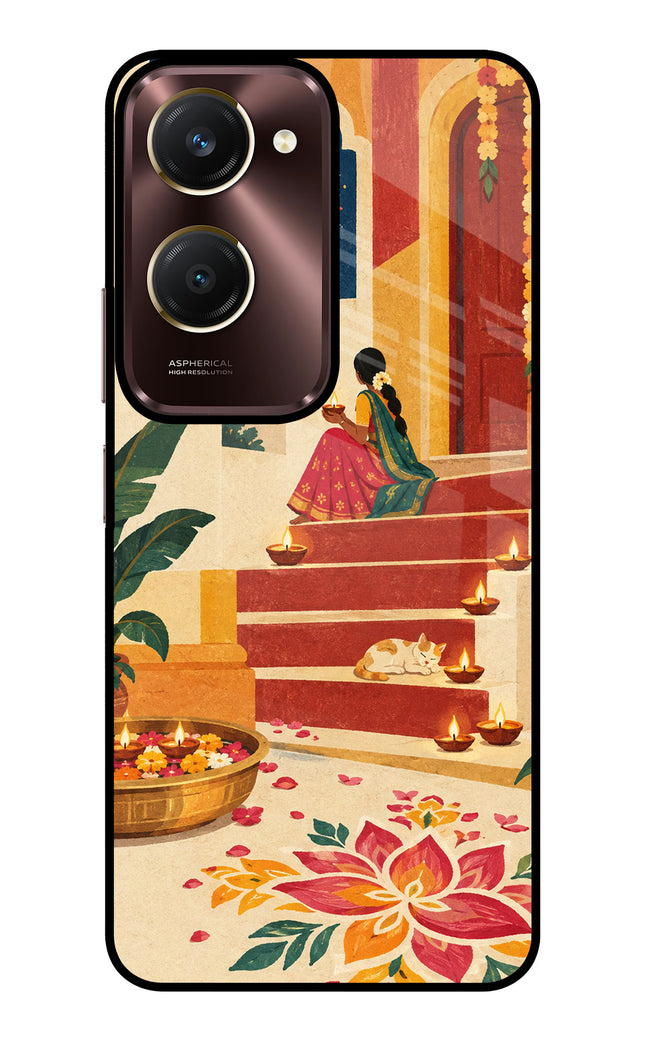 Diwali Rangoli Vivo Y28e 5G Glass Case