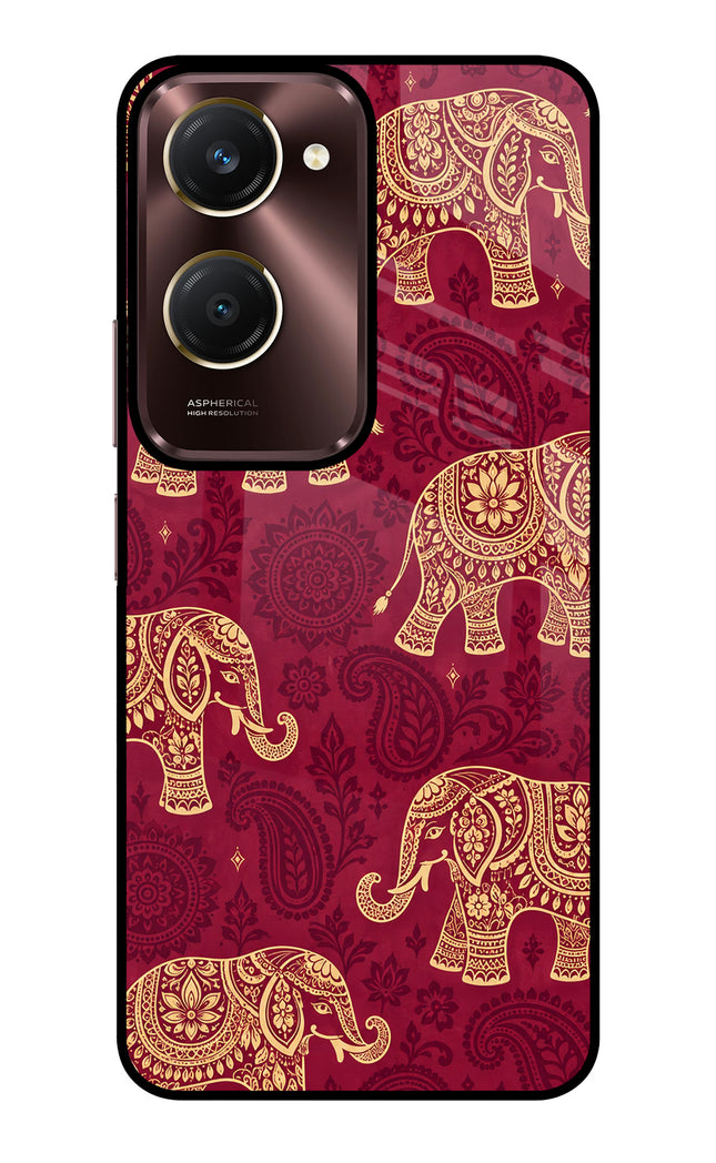 Maroon Elephant Vivo Y28e 5G Glass Case