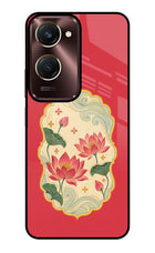 Pink Lotus Vivo Y28e 5G Glass Case