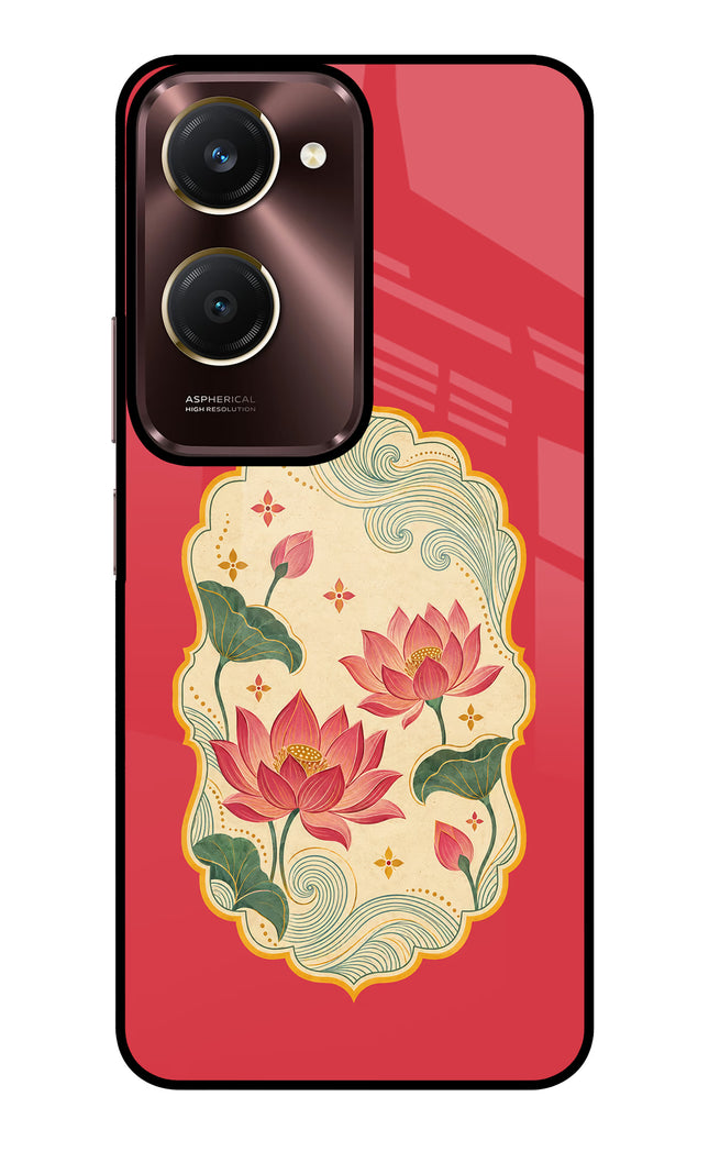 Pink Lotus Vivo Y28e 5G Glass Case