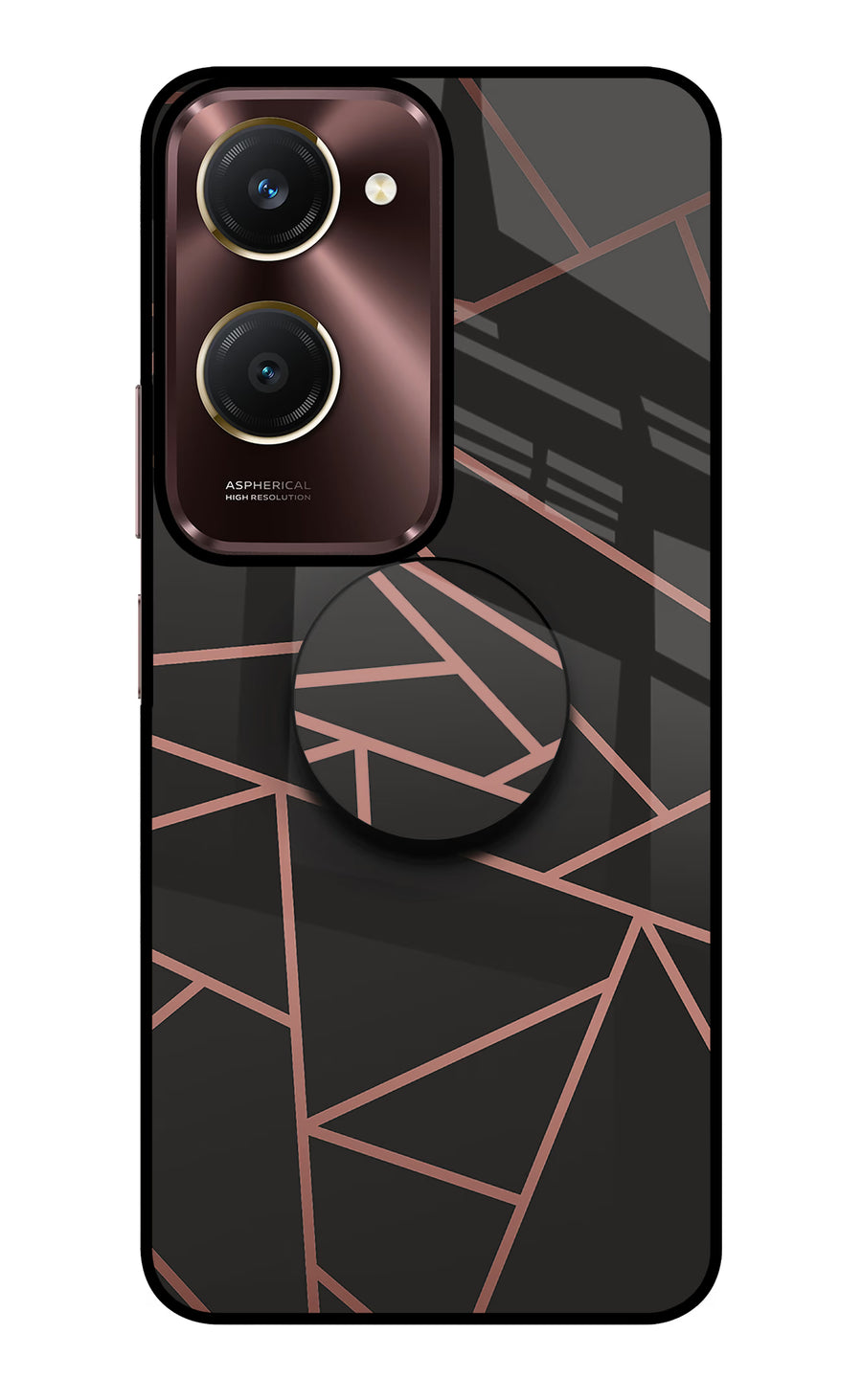 Geometric Pattern Vivo Y28e 5G Pop Case, Glass case