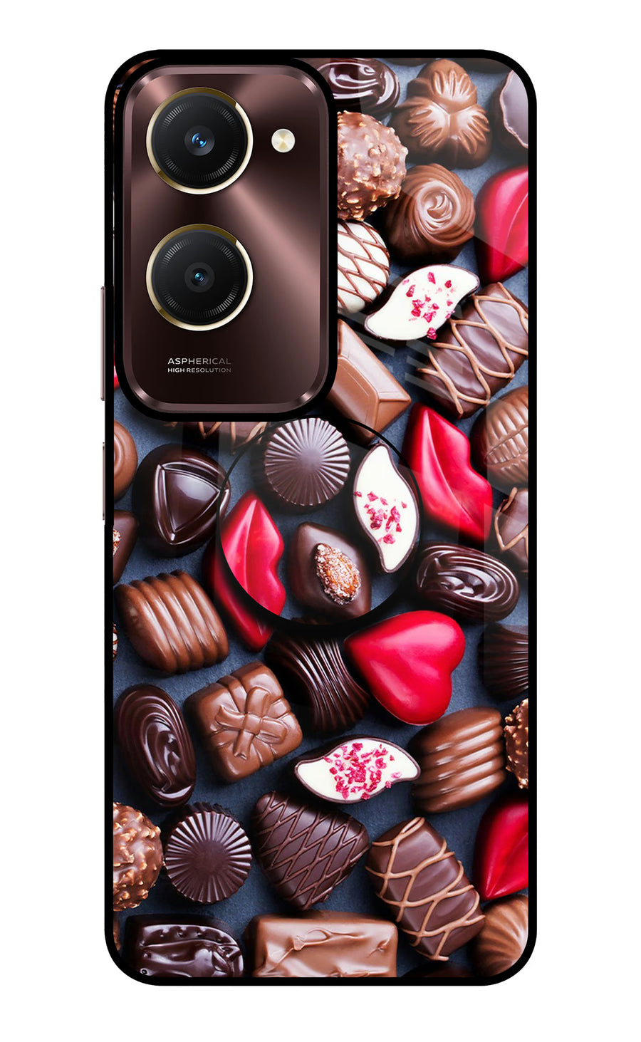 Chocolates Vivo Y28e 5G Pop Case, Glass case