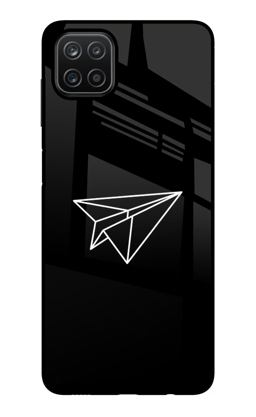 Paper Plane White Samsung A12 Back Cover, Glass case