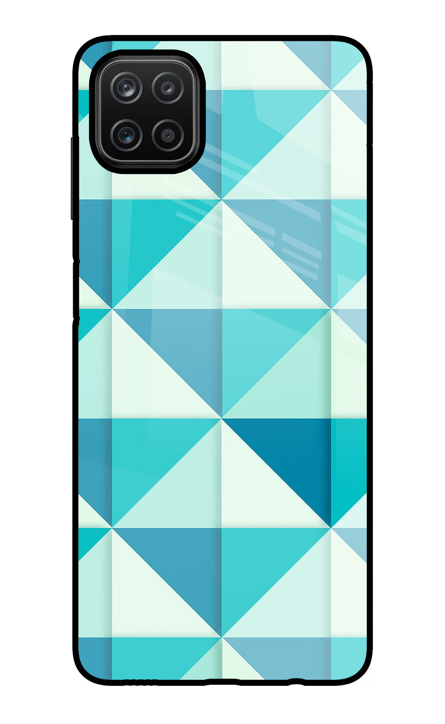 Abstract Samsung A12 Back Cover, Glass case