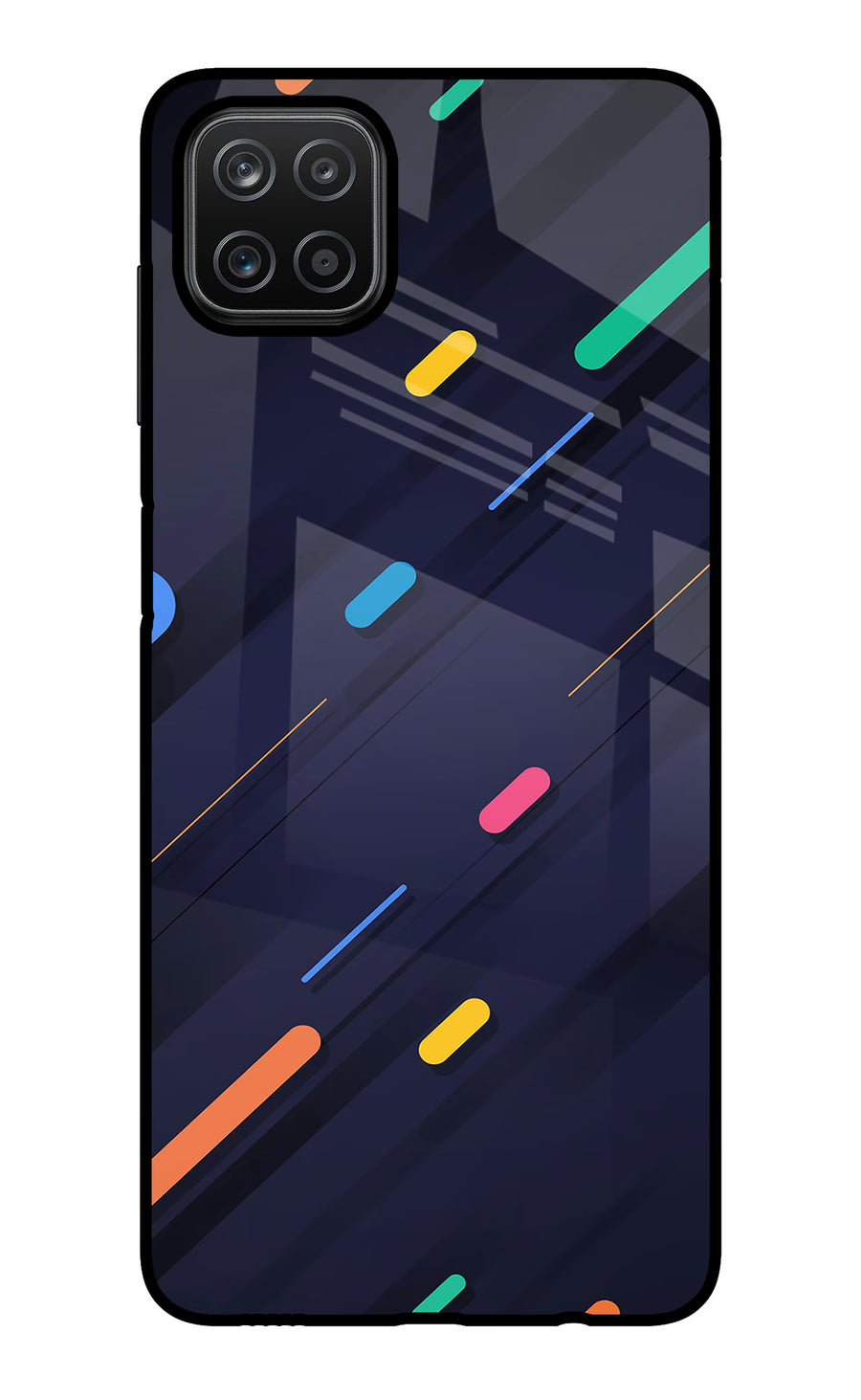 Abstract Design Samsung A12 Back Cover, Glass case