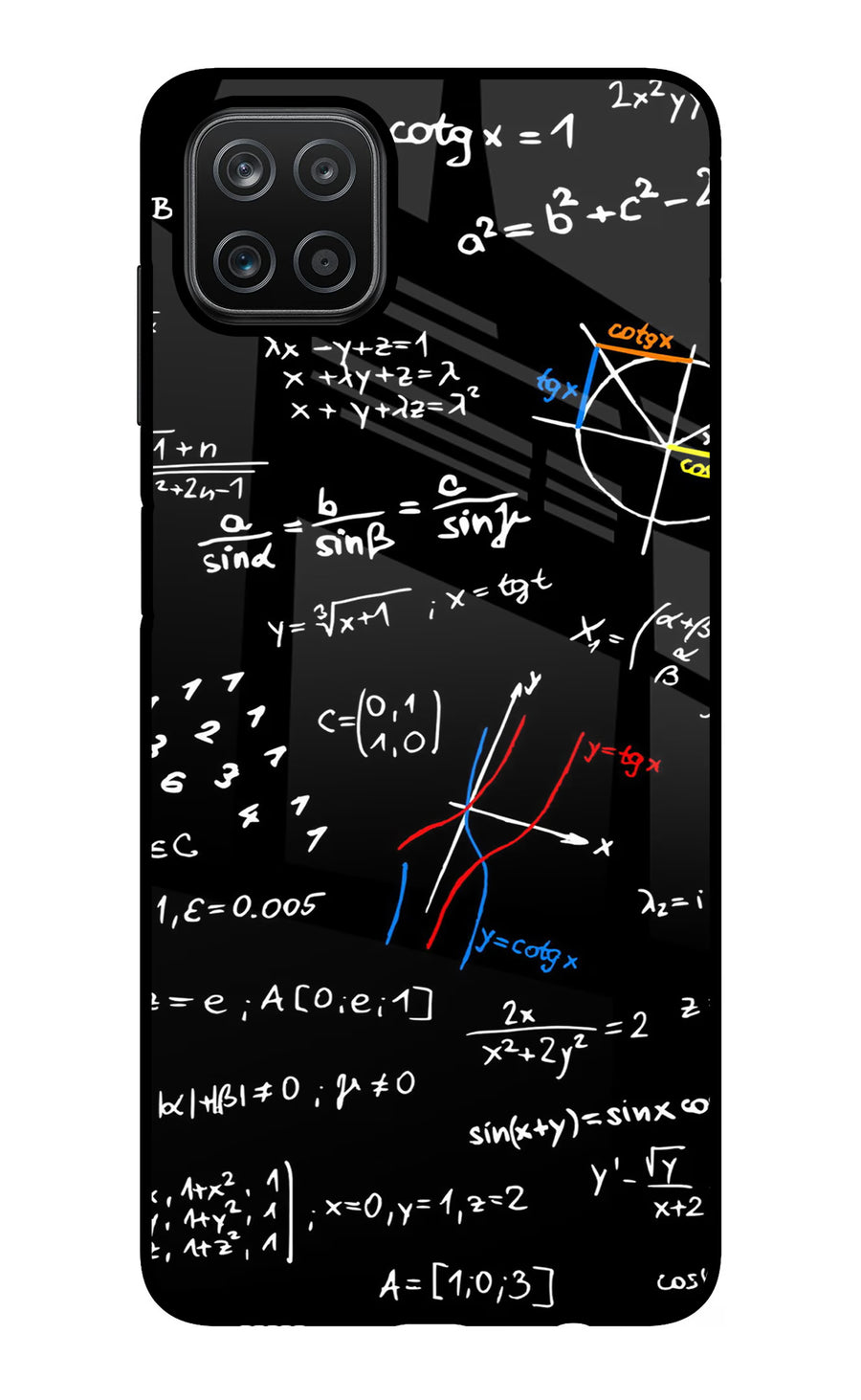 Mathematics Formula Samsung A12 Back Cover, Glass case