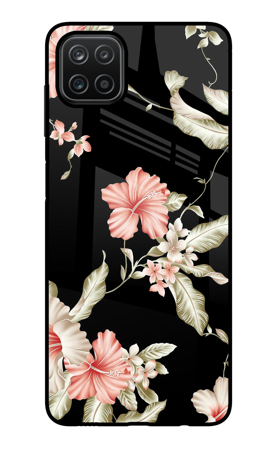 Flowers Samsung A12 Back Cover, Glass case