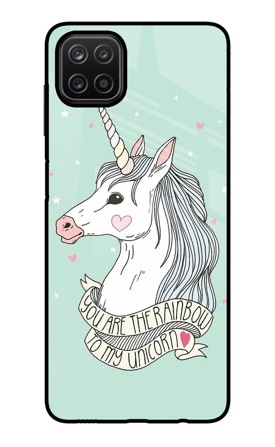 Unicorn Wallpaper Samsung A12 Back Cover, Glass case