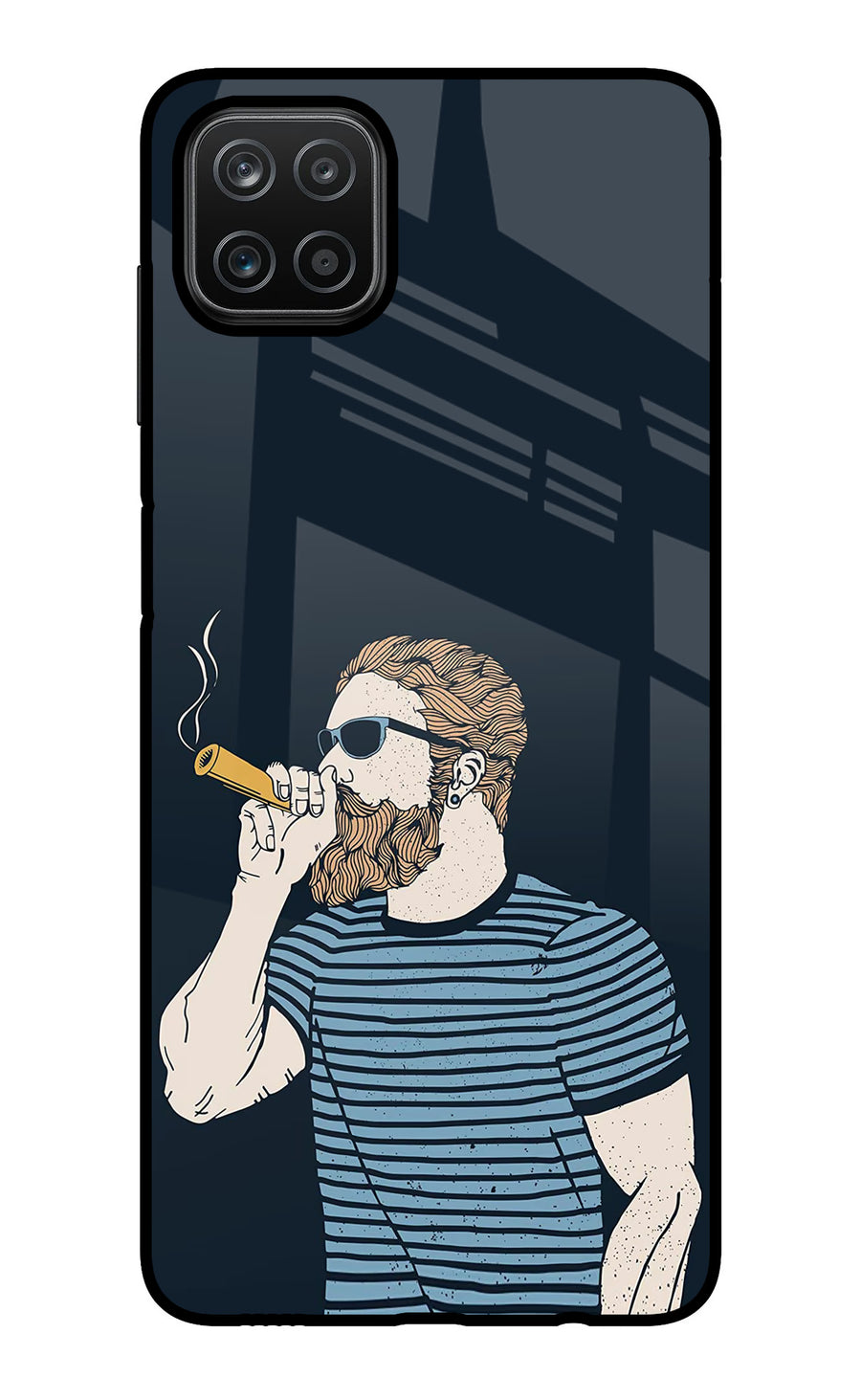 Smoking Samsung A12 Back Cover, Glass case