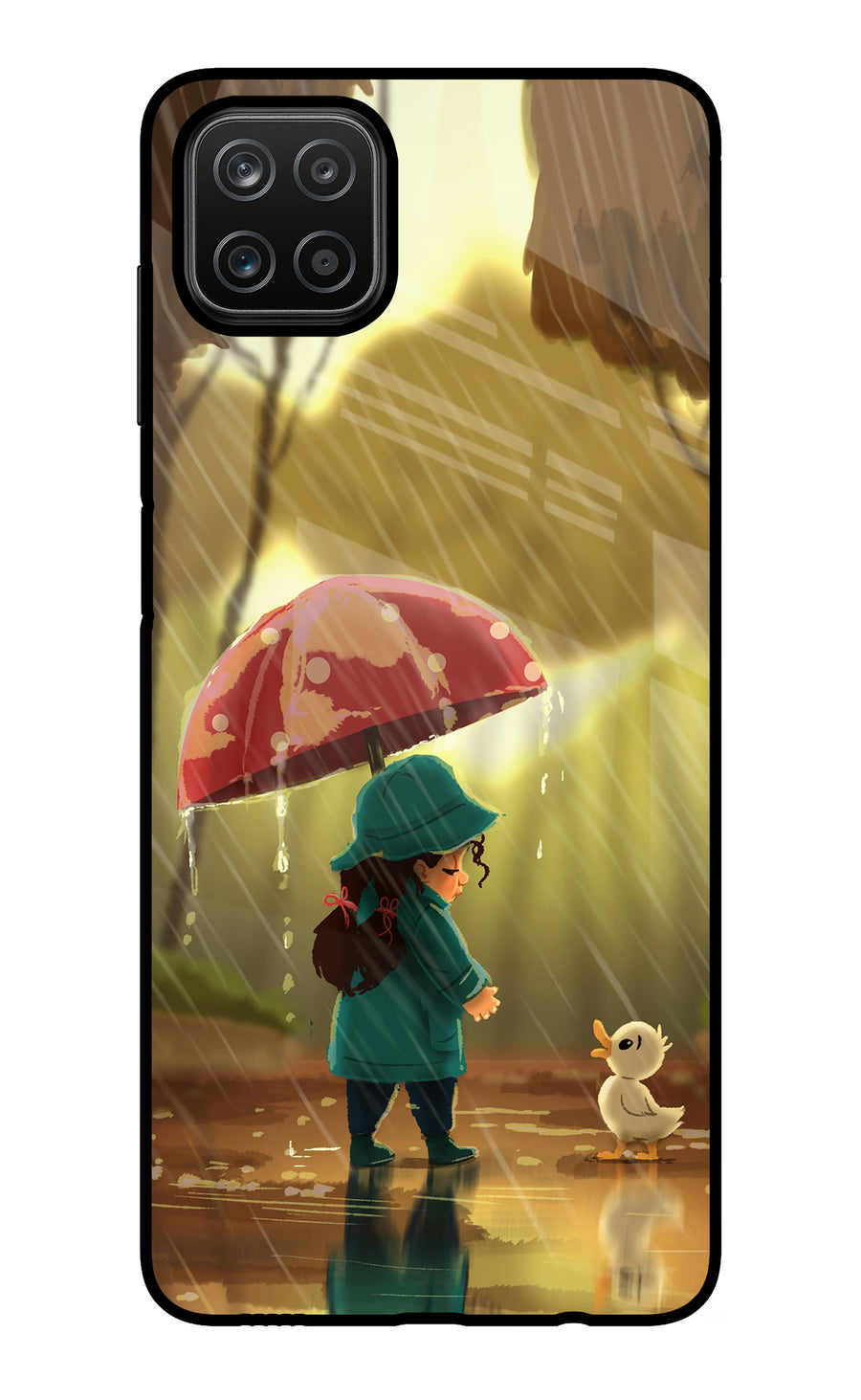 Rainy Day Samsung A12 Back Cover, Glass case