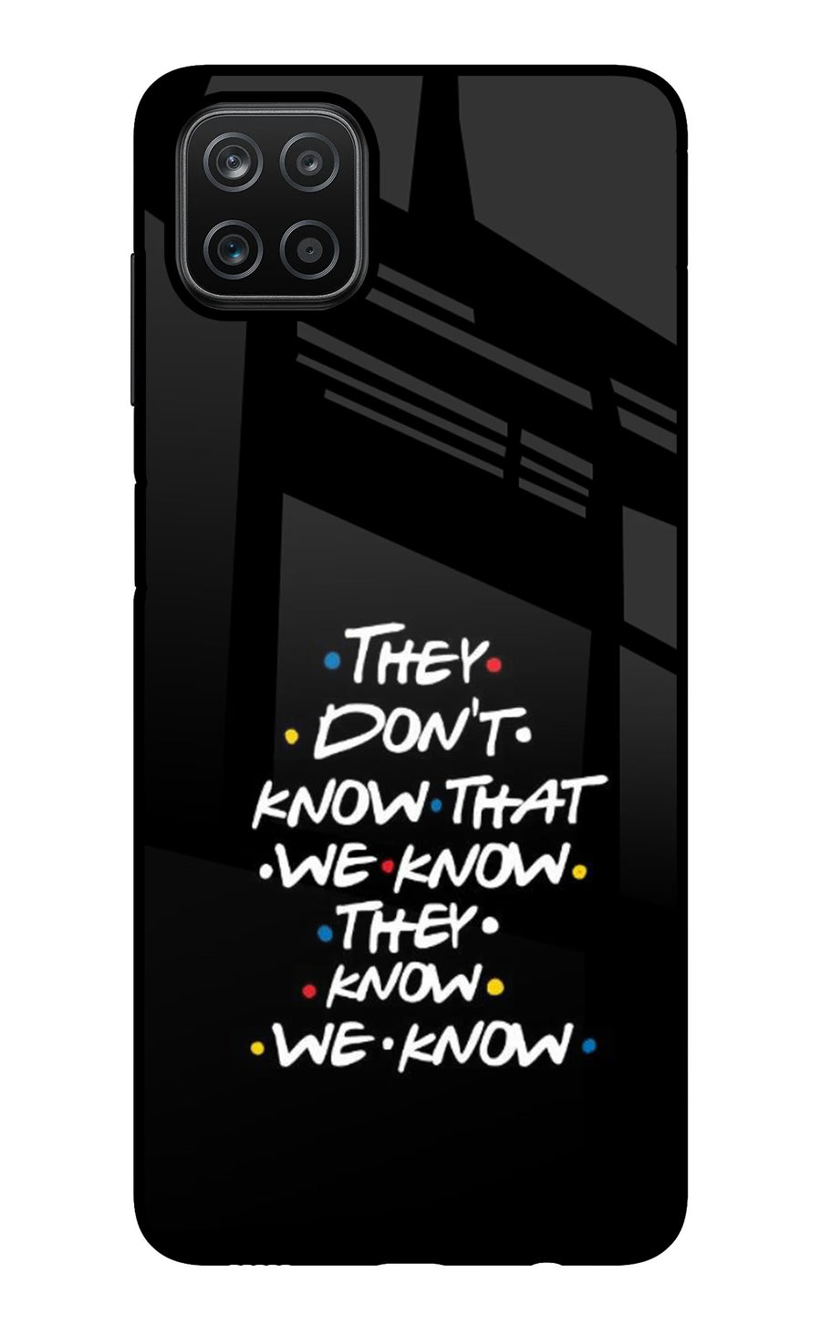 FRIENDS Dialogue Samsung A12 Back Cover, Glass case