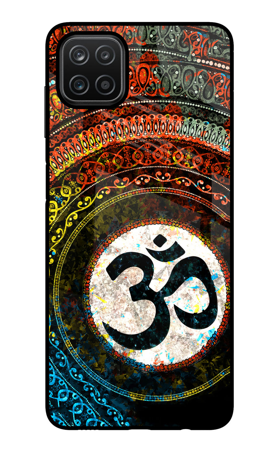 Om Cultural Samsung A12 Back Cover, Glass case