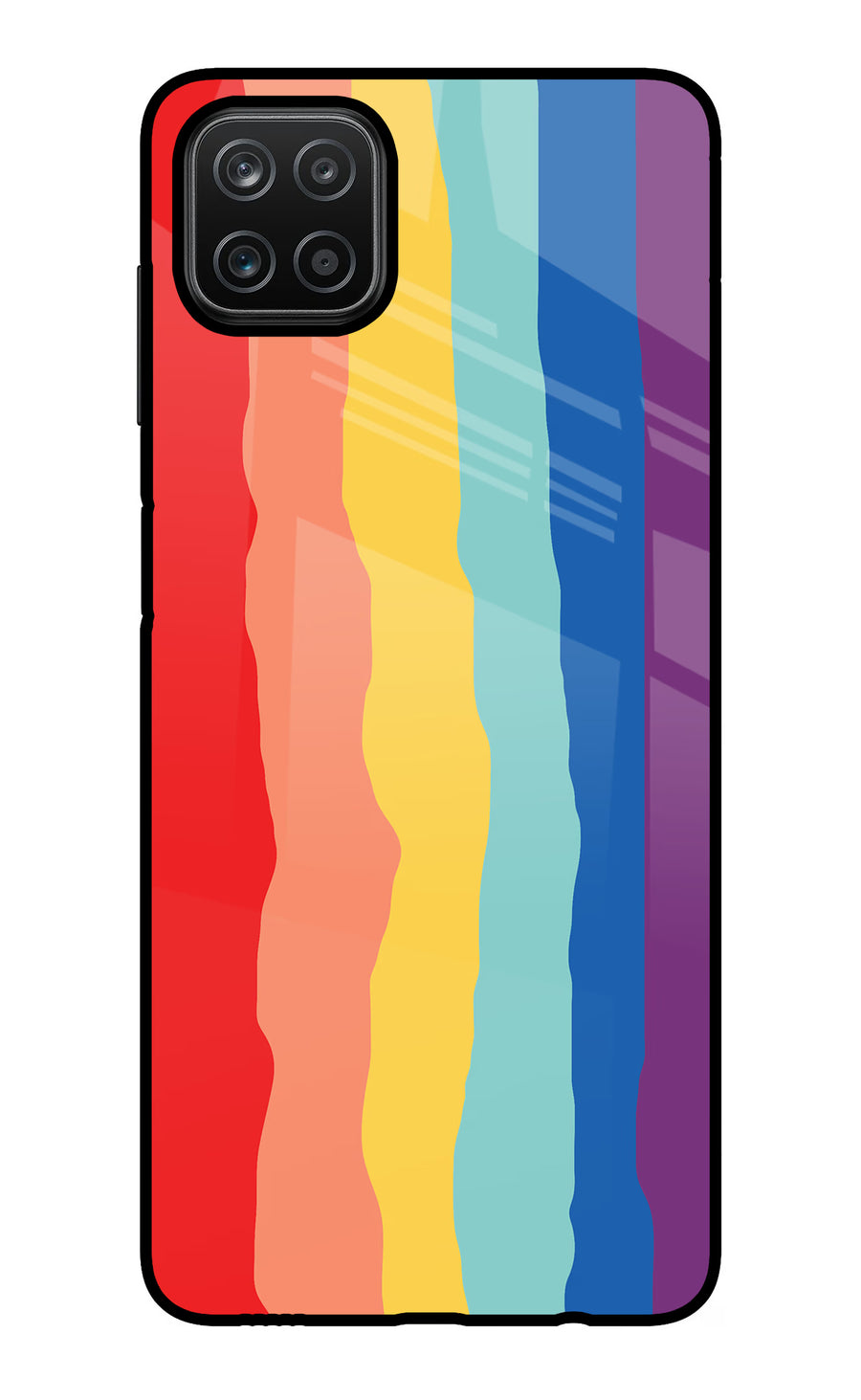 Rainbow Samsung A12 Back Cover, Glass case