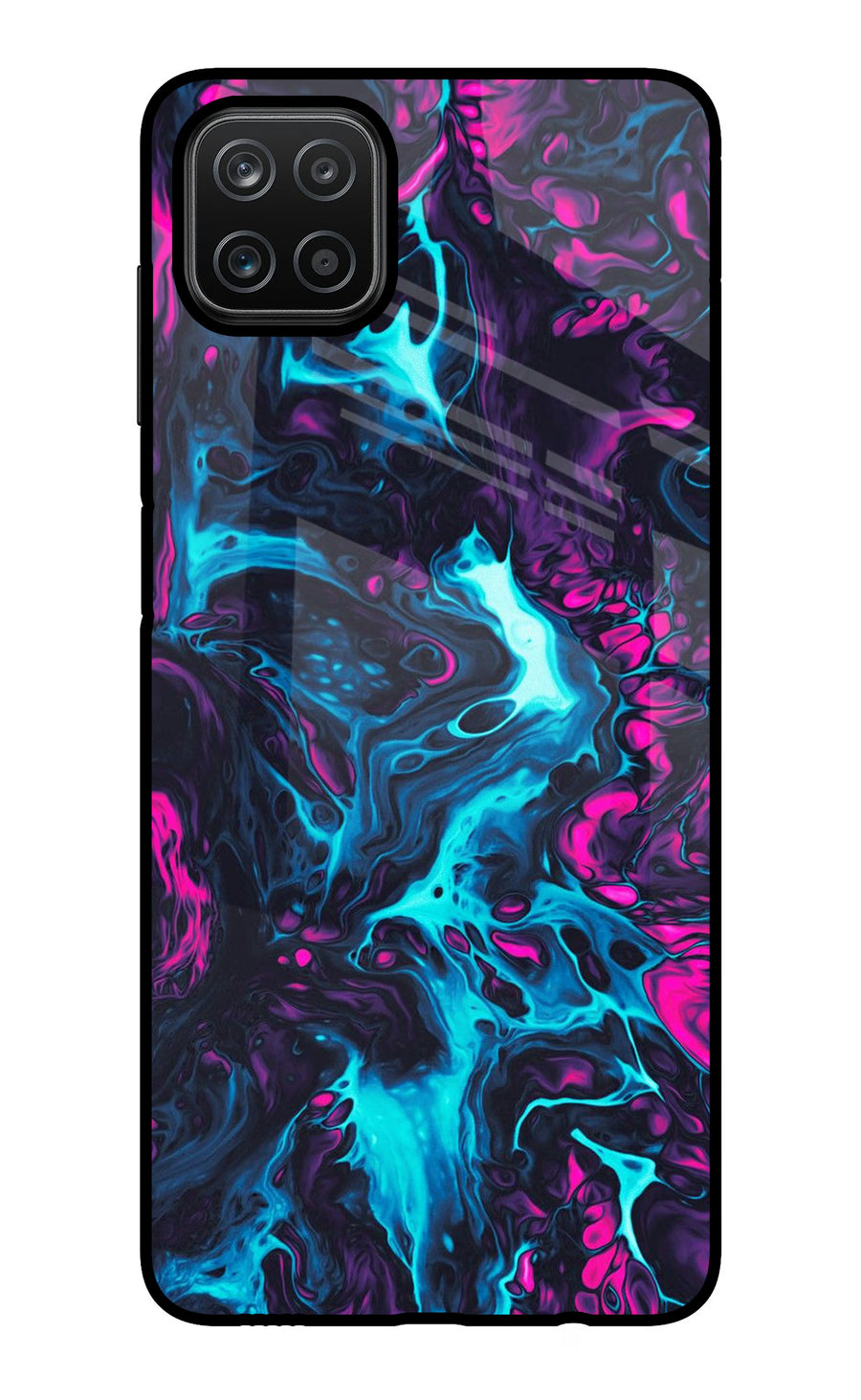 Abstract Samsung A12 Back Cover, Glass case