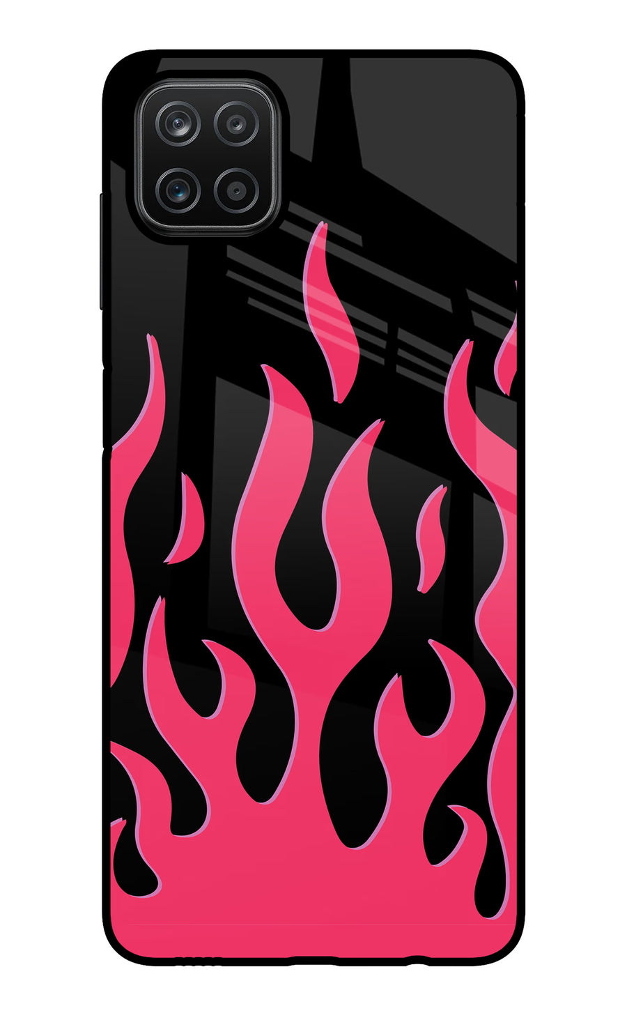 Fire Flames Samsung A12 Back Cover, Glass case