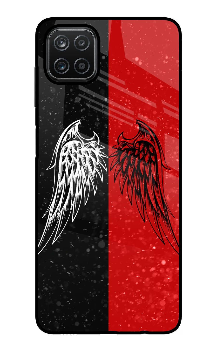 Wings Samsung A12 Back Cover, Glass case