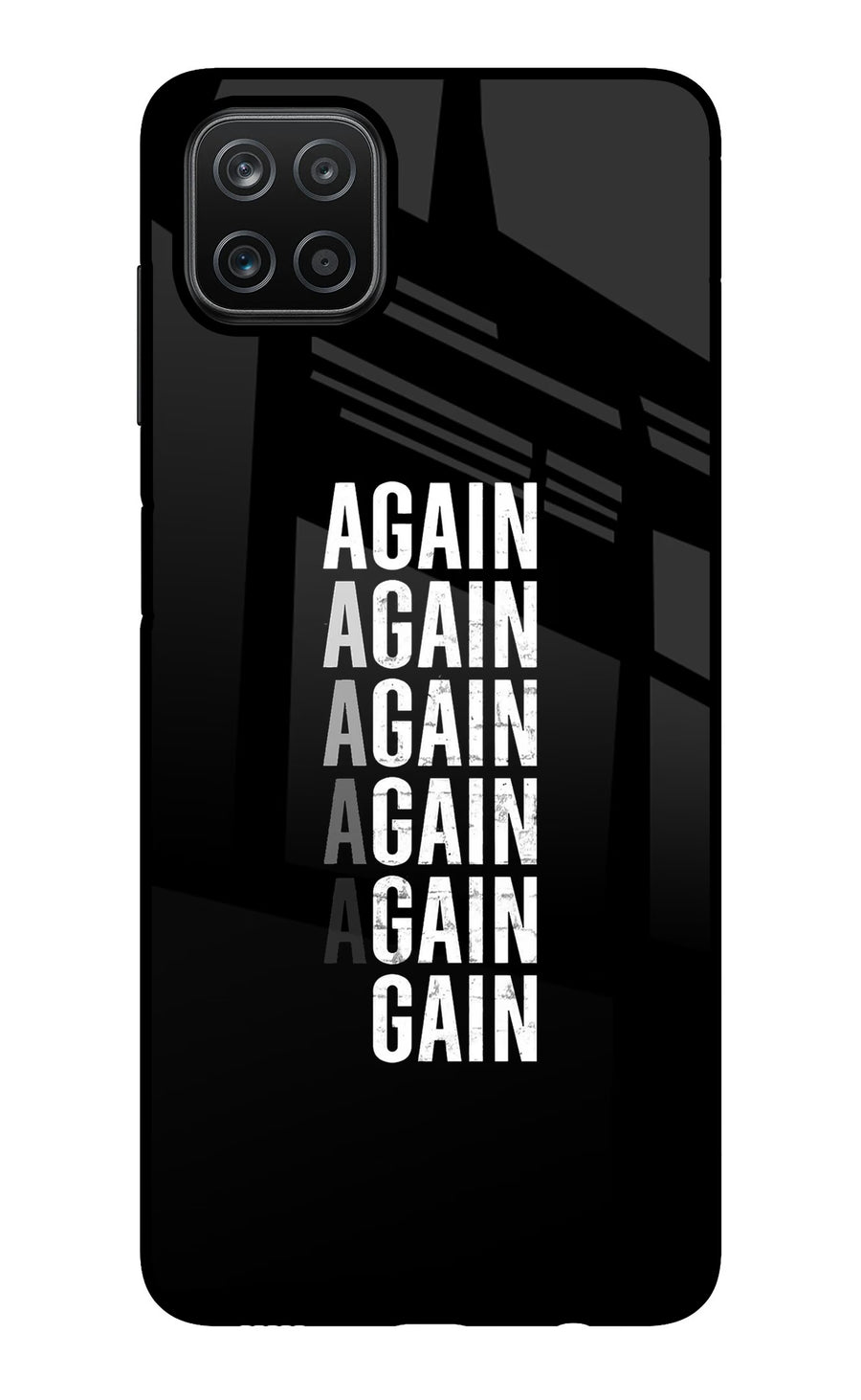 Again Again Gain Samsung A12 Back Cover, Glass case