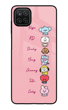 BTS names Samsung A12 Glass Case Back Cover by Casekaro