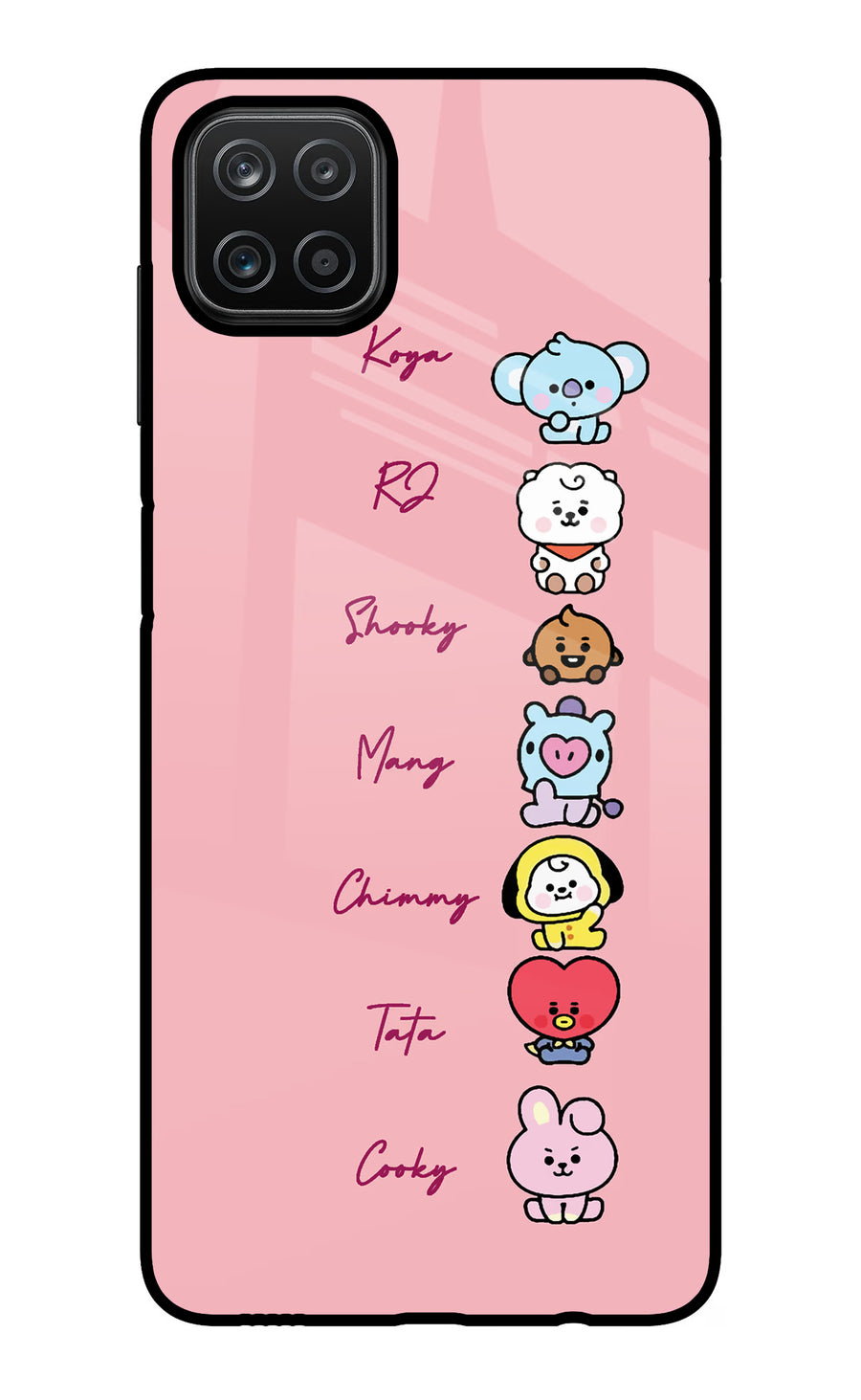 BTS names Samsung A12 Back Cover, Glass case