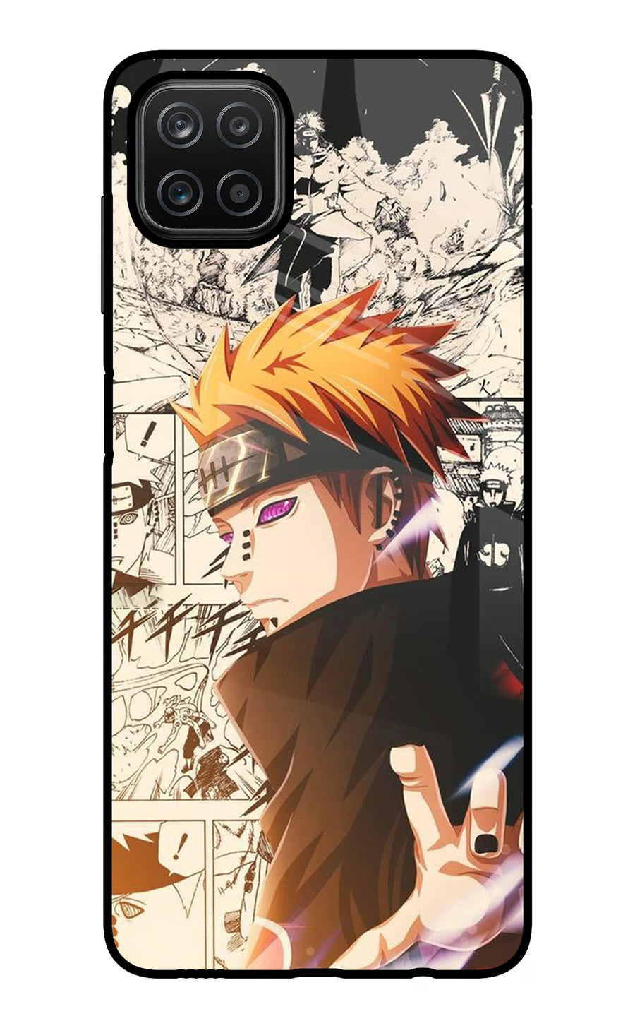 Pain Anime Samsung A12 Back Cover, Glass case