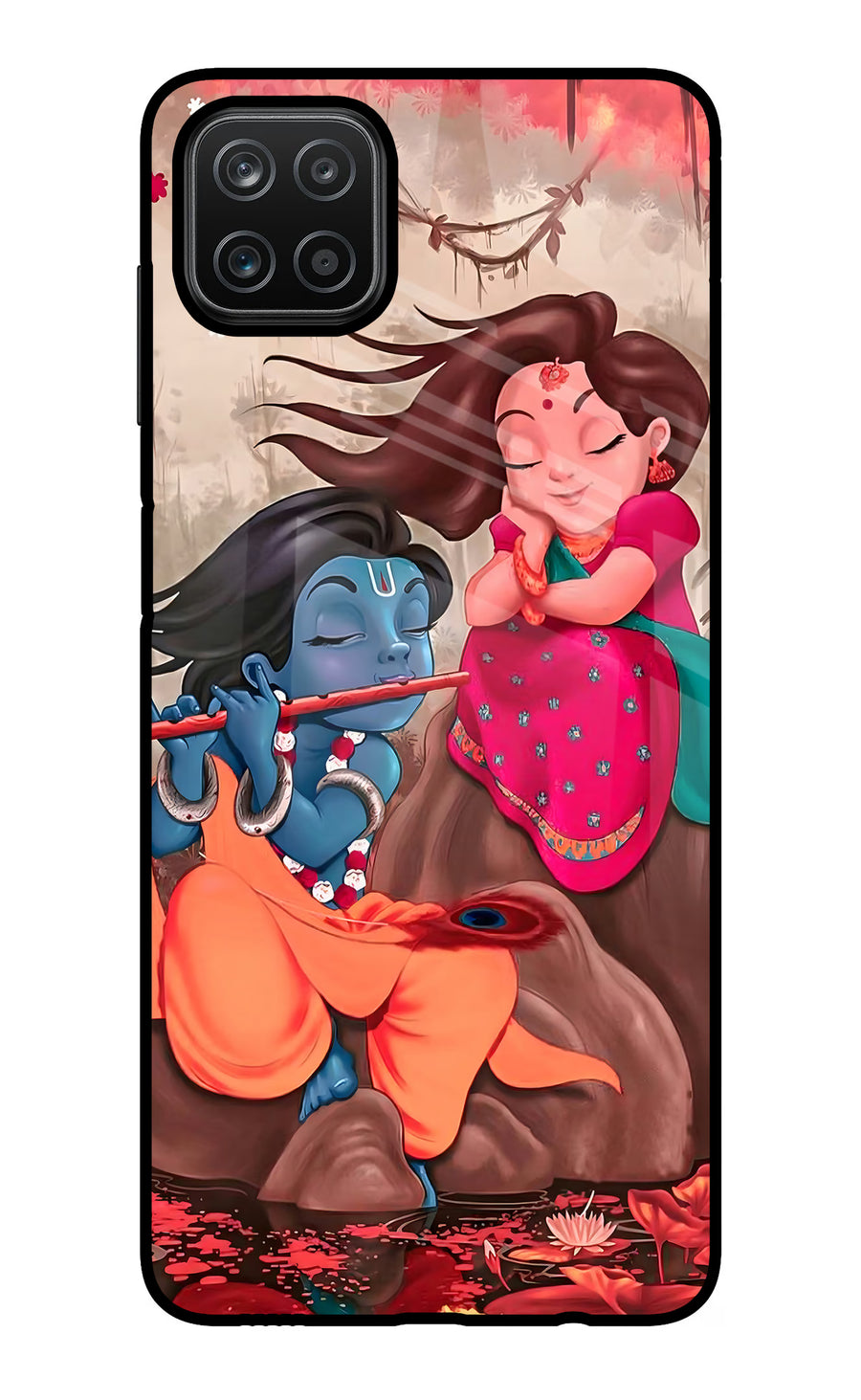 Radhe Krishna Samsung A12 Back Cover, Glass case