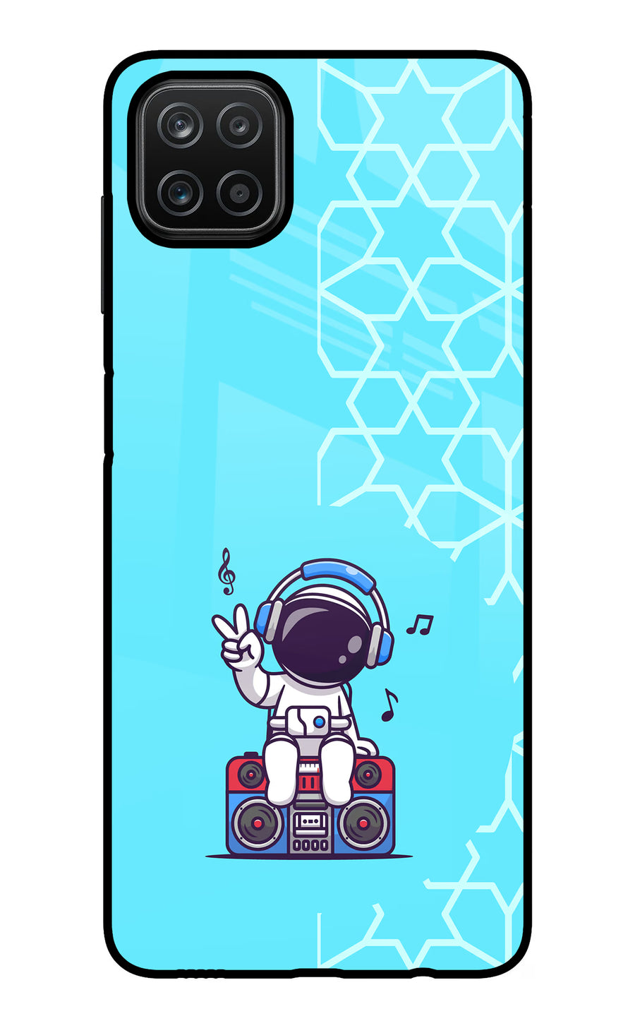 Cute Astronaut Chilling Samsung A12 Back Cover, Glass case
