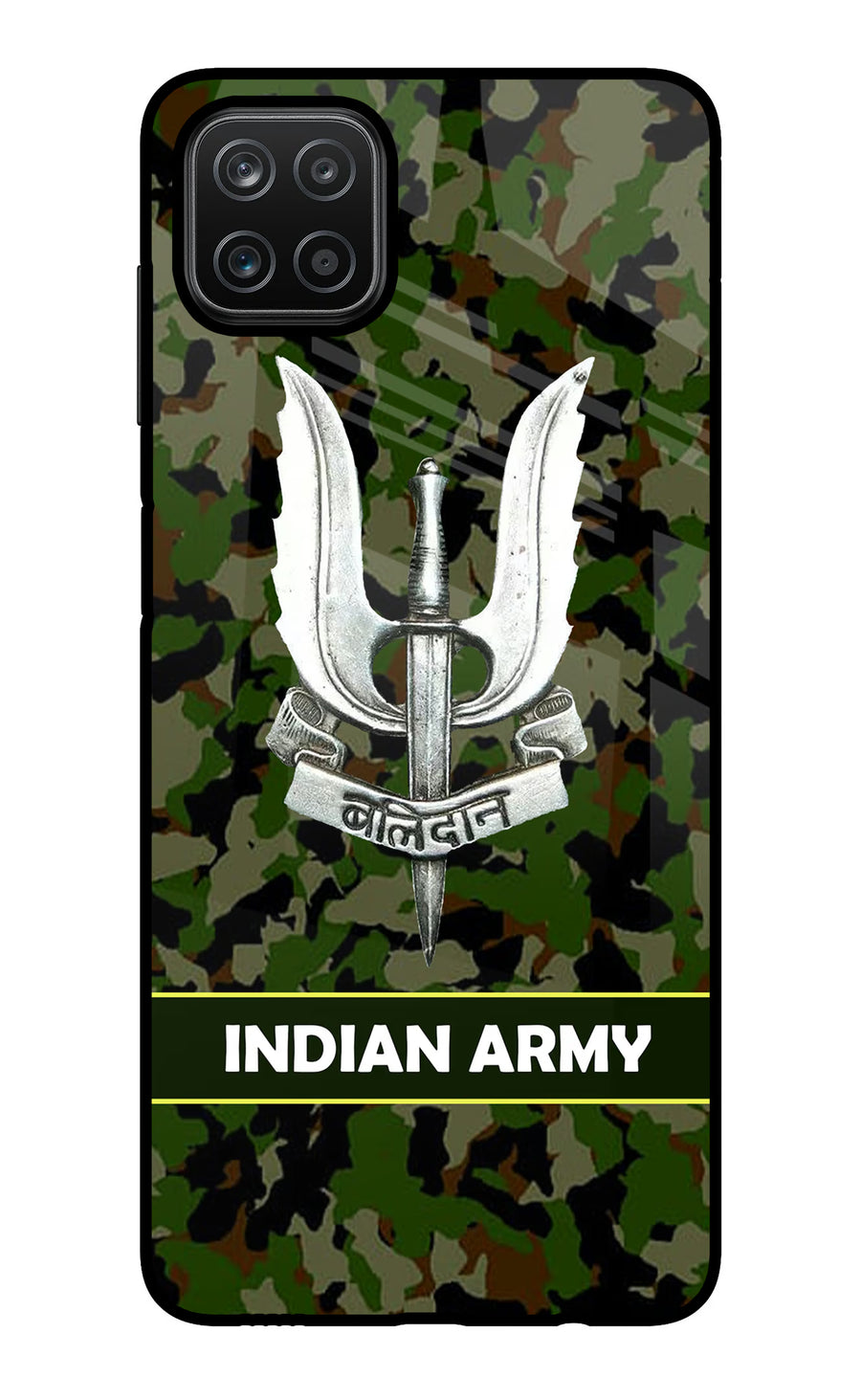 Balidan Indian Logo Samsung A12 Back Cover, Glass case