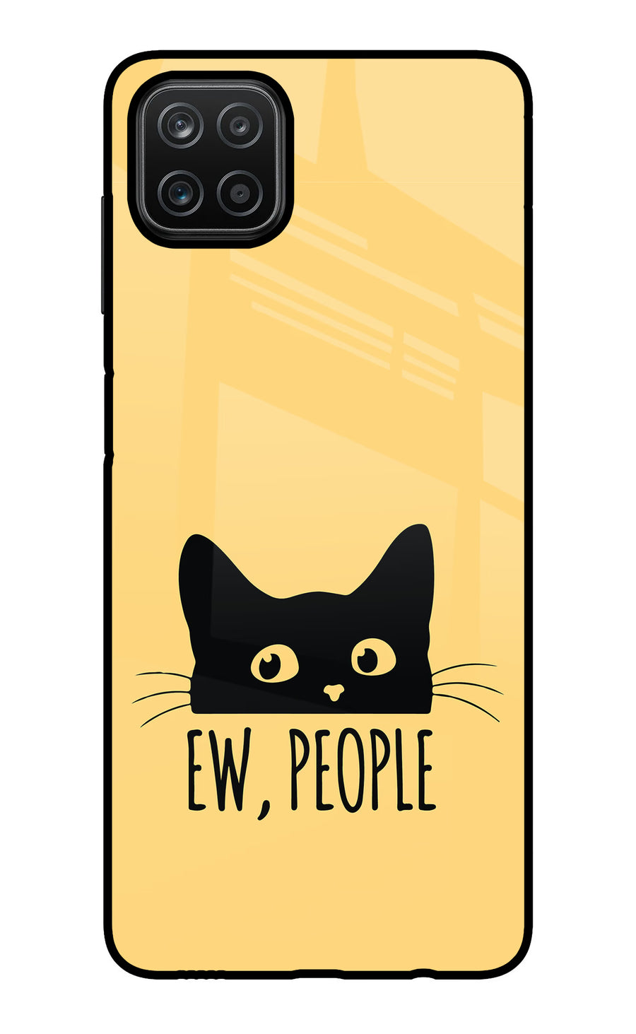 Ew People Catitude Samsung A12 Back Cover, Glass case