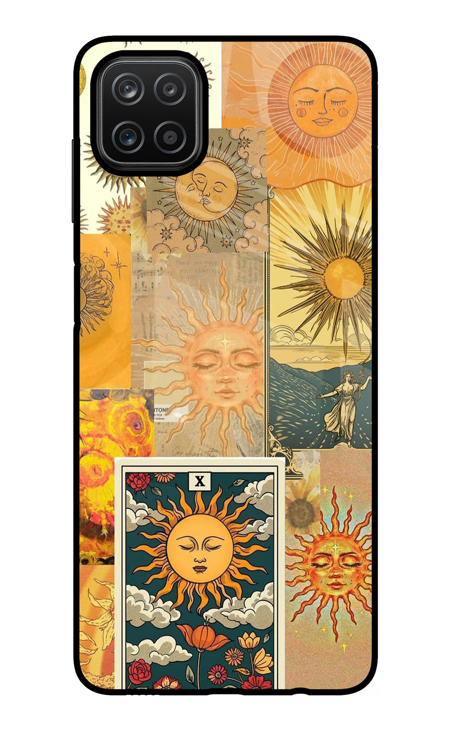 Sun Samsung A12 Back Cover, Glass case
